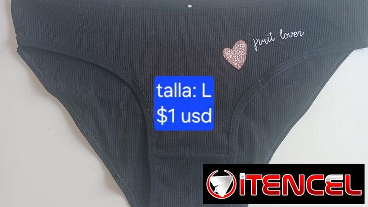 Blumers de algodon talla L negro $1 usd, talla XS $400 cup