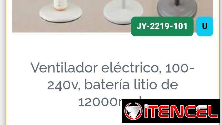 Ventilador Recargable de batería de Litio de 12000 más Precio mayorista: Más de 8 unidades $51 USD Más de 100 unidades $