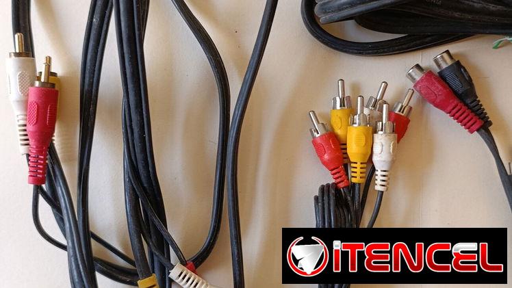 8 cables RCA para audio y video