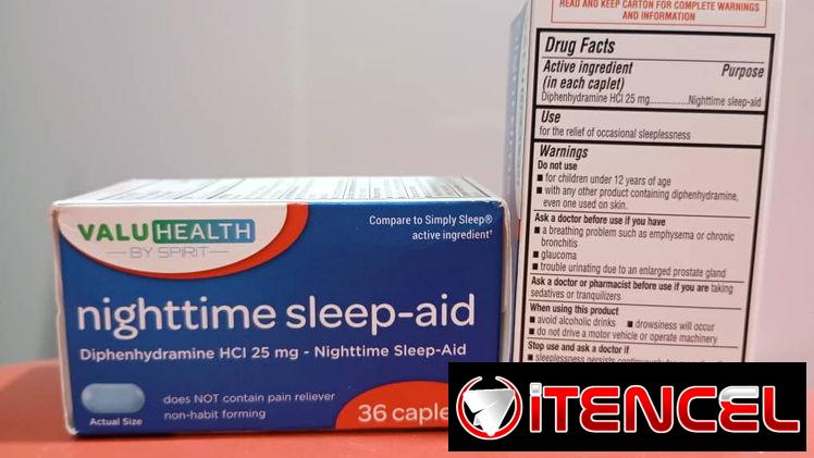 Difenhidramina 25 mg, tabletas de uso nocturno
