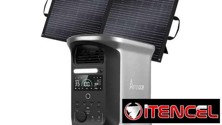 COMBO AMPACE ANDES 1500 + PANEL SOLAR de 600 W + CABLE DE 1 METRO Y MEDIO