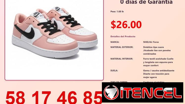 TENIS NIKE AIR FORCE ROSADO CON BLANCO Y NEGRO