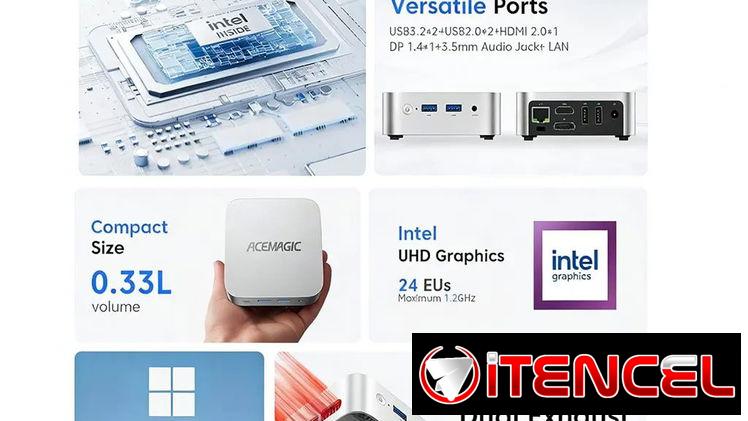 Mini PC marca Acemagik, modelo Vista-Mini V1, 12ma Generación, Intel N95 @3.4Ghz, 16Gb DDR4, 256Gb SSD, NUEVA en su caja