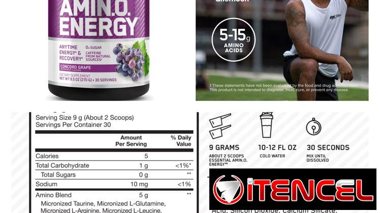 Amino energy 30 servicios, pomo sellados varios sabores
