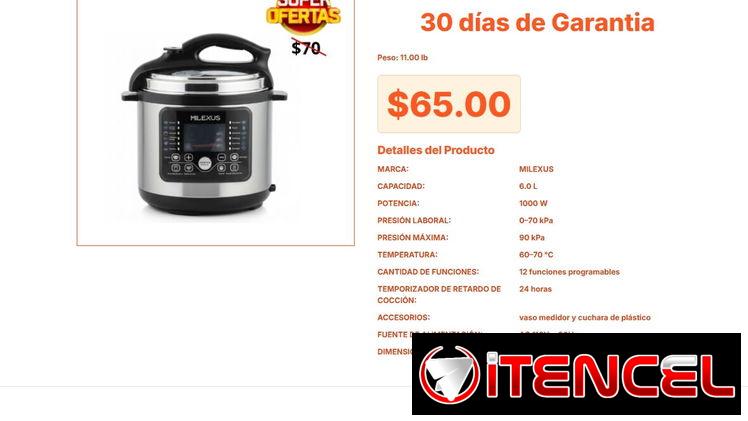 Milexus 6L Digital: Olla Reina de Alta Gama con 12 Funciones VPT#-0225