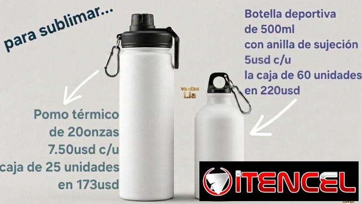 Botella deportiva 500ml con anilla de sujeción