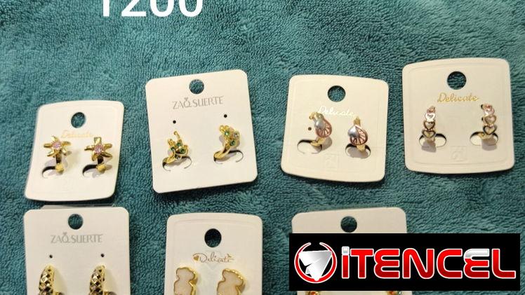 Aretes laminados en oro