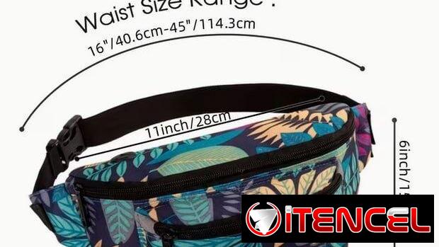 👜 Riñonera / Cangurera Ajustable Multibolsillo – Negro Floreado 🌸