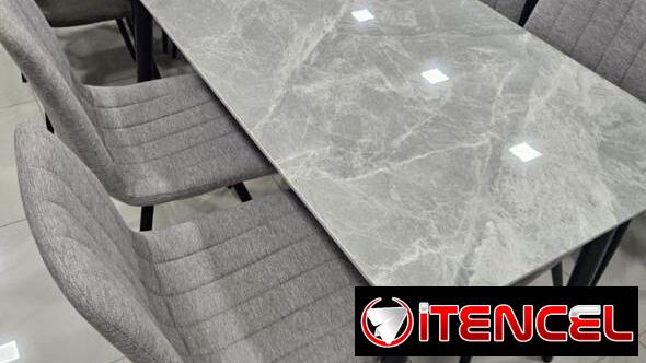 Juego de comedor de 4 sillas y mesa efecto mármol comunícate con Pedro