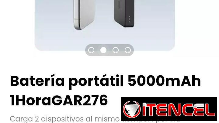 Batería portátil 5000mAh 1HoraGAR276. Modelo: 1Hora GAR276
