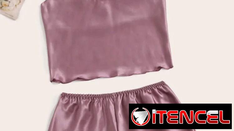 Pijama 2 piezas satin rosa