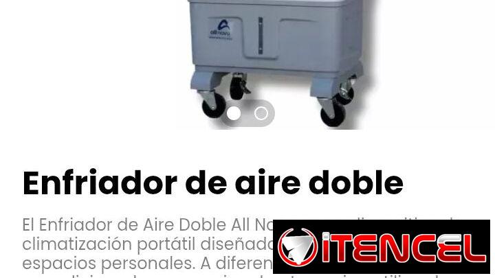 Enfriador de aire doble. Dispositivo de climatización portátil diseñado para refrescar espacios
