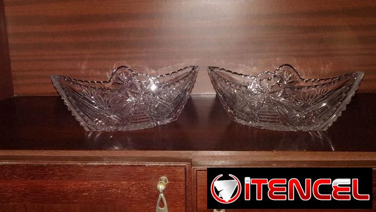 Dulceras y bomboneras de cristal tallado origen europeo