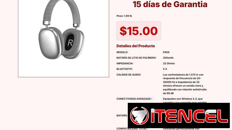 Auriculares Bluetooth P959 para máxima fidelidad hoy mismo VPT#-0026