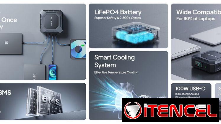 125USD Power Bank BLUETTI X20 12000ma 153wh con un moton de coneciones para varios equipos