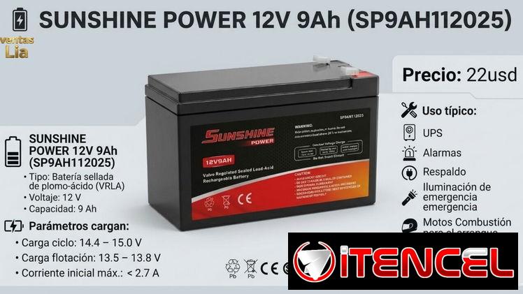 Bateria 12volt y 9Ah