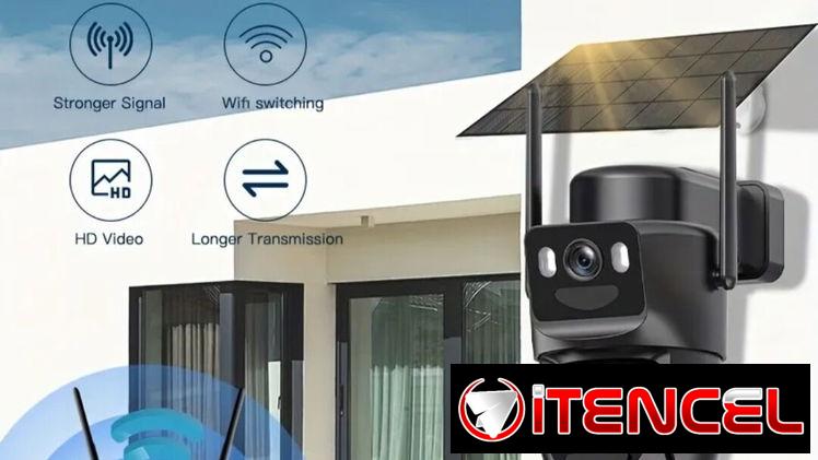 Cámara Solar Wifi Exterior e interiores/ 2 lentes