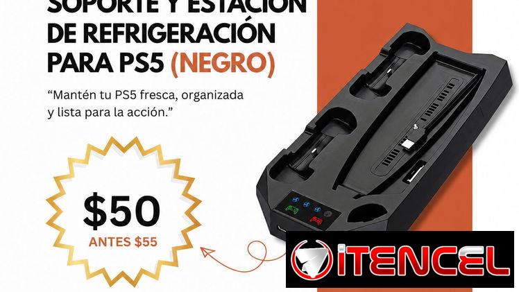 Soporte y estación de refrigeración para PS5 (Negro) | videojuegoshabana.com