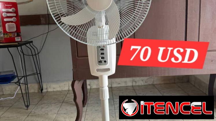Ventilador recargable marca SANKEY   🔋Batería de Litio  💠Lámpara Led y Puerto USB para carga