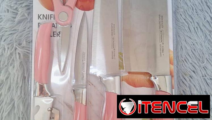 Set de cuchillos de 5 piezas marca KUNSION hoja dura en 5500cup
