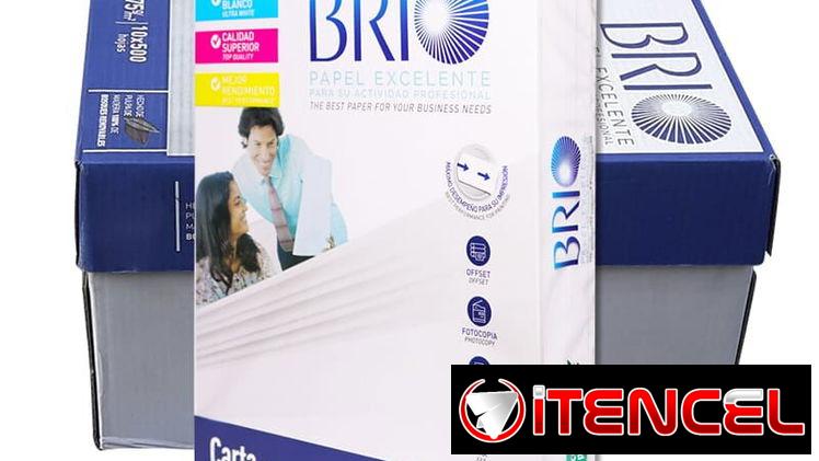Paquete 500 Hojas de Papel Bond Blanco 75 g/m² CHAMEX/BRIO Tamaño Carta, 99% impresas sin atascos, 98% de blancura