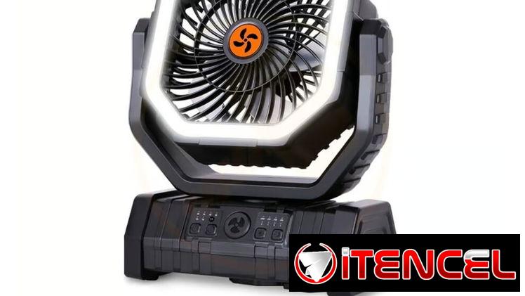 Ventilador Recargable F6 20000 mAh Con Linterna LED, 20000 mAh de Oscilación Automática con Batería con Control Remoto