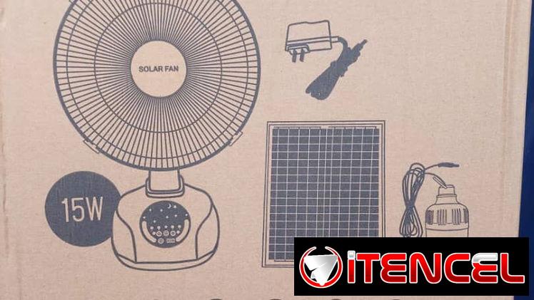 Ventilador recargable con panel solar