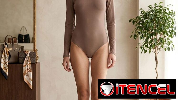 Body Pumiey Manga Larga en Tono Café Moca – Suavidad Premium – Talla XL 16