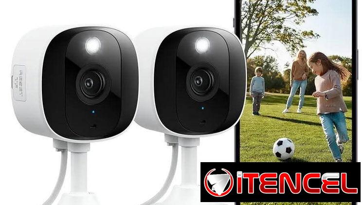 Cámaras 2K para seguridad del hogar, cámara para exteriores/interiores para perro/gato/mascota/niñera/bebé, visión noctu