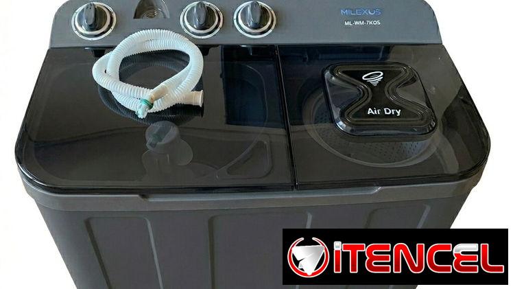 Lavadora Semiautomática Milexus negra 7kg. Damos factura y Garantía