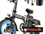 Bicicleta Eléctrica Plegable 14” 1000W 48V 15Ah hasta 28MPH con Encendido Sin Llave