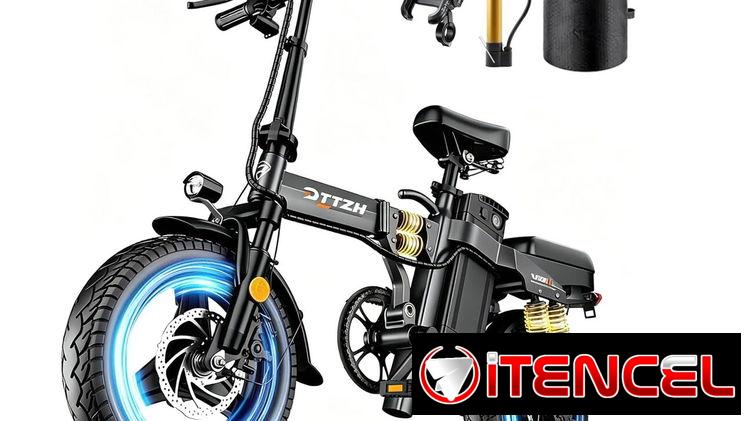 Bicicleta Eléctrica Plegable 14” 1000W 48V 15Ah hasta 28MPH con Encendido Sin Llave
