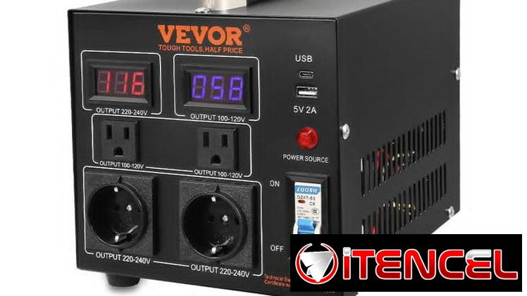 TRANSFORMADOR / CONVERTIDOR DE VOLTAJE VEVOR 1000VA ⚡   💵 Precio: 135 USD   🛡️ Garantía: 1 mes    🔹 Potencia: 1000VA