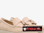 Mocasines de mujer color beige