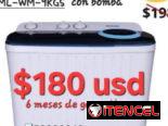 Lavadora semiautomática 9kg con 6 meses de garantía