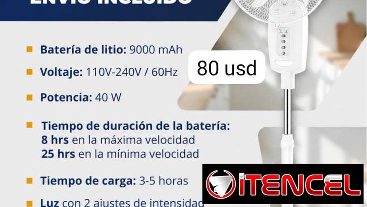 Ventilador recargable 16″