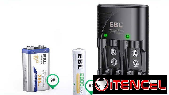 🔋 CARGADOR DE BATERIAS RECARGABLES 🔋 PARA AA – AAA -9 VOLT 🔋 MARCA EBL® 🔋 CALIDAD 🔋  5.887.23.60