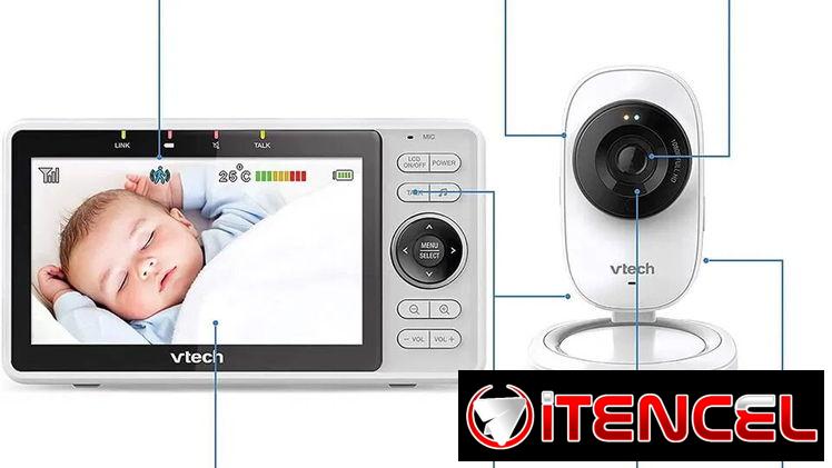 Monitor de bebé inteligente con pantalla de 5″, resolución 1080p, Wi-Fi, acceso remoto, visión nocturna automática