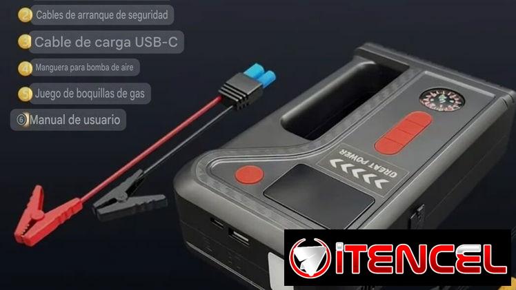 Cargador/Arrancador de Batería, inflador de neumáticos 15000A