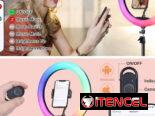 * Anillo de luz para selfie de 10″ con trípode de 73″ y 1 soporte para teléfono.