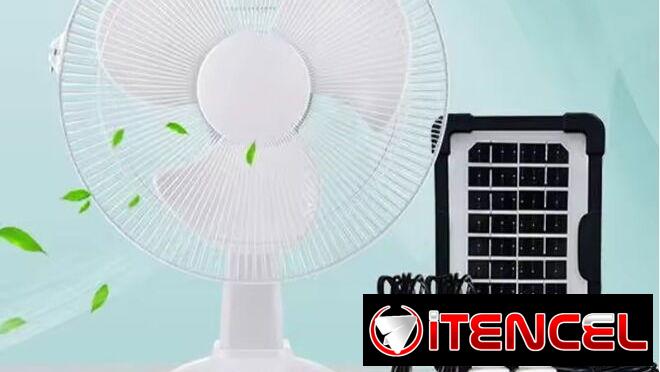 Ventilador Recargable son de baterías🔋Lithium el Kit completo (Ventilador + 2 Bombillos + Panel Solar)