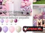 Arco de globos rosados y morados con mariposas incluye inflador pequeño 5250
