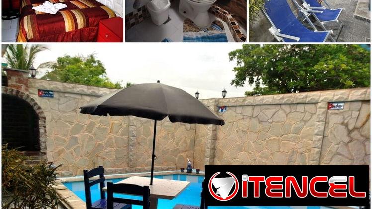 Renta de casa a una cuadra de la playa. Tres habitaciones climatizadas.
