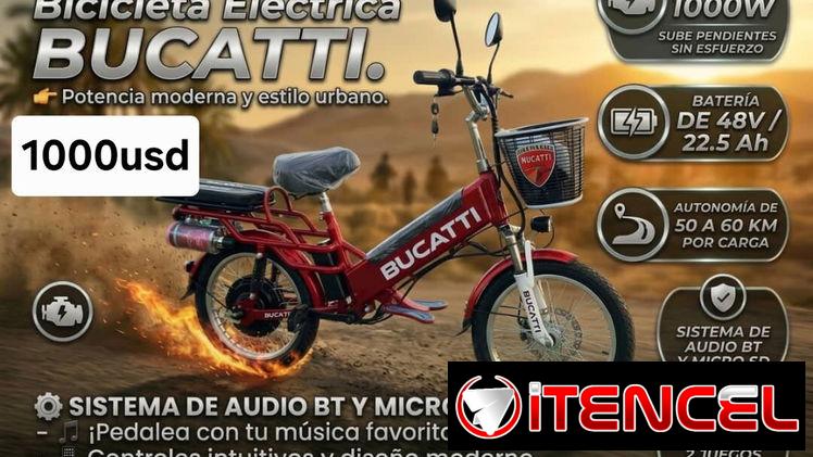 bicicleta eléctrica BUCATTI  1000w.  yoajose 💯