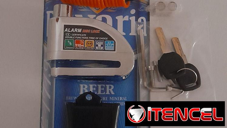 Candado de disco anticizalla con alarma para moto viene con accesorios