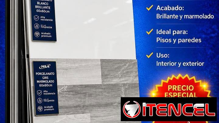 Porcelanato 60x60cm Elegancia, resistencia y estilo para tus espacios