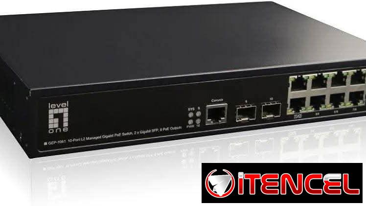 Switch Poe Administrable 130W, 10 Puertos 2x Fibra Sellados en caja LevelOne 🇺🇸 63142460/55821991