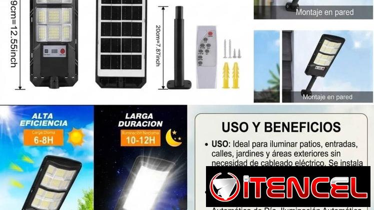 Lampara con panel solar