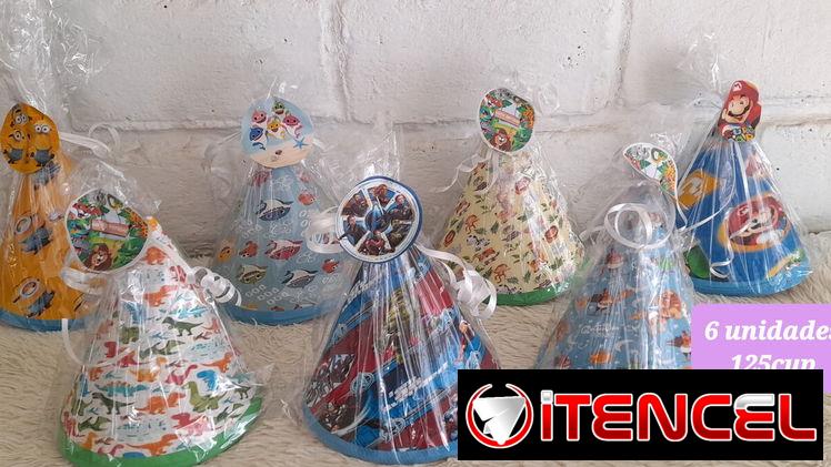 Gorros, piñatas, caretas, toper, banderines,cortinas, manteles,juguetes, confeti, velas, libritos, vasos, confituras