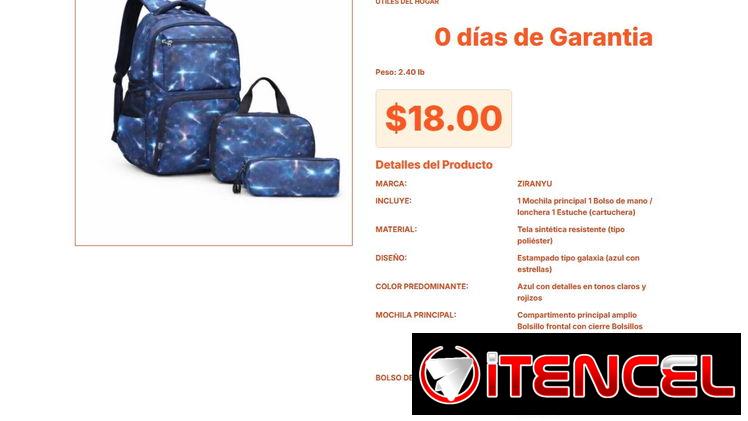 Calidad de construcción superior en la Mochila Ziranyu nueva hoy mismo VPT#-0156